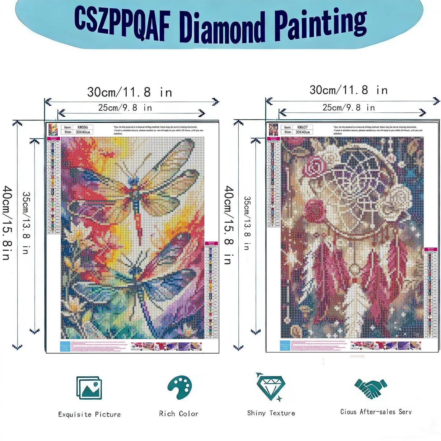 CSZPPQAF 2-Pack Dream Catcher and Dragonfly Diamond Painting Kits for Adults Beginner- Full Round Drill,Gem Art Craft Set for Home Wall Decor or Relax Gift