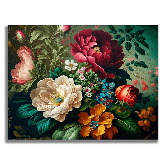 Mosaflare Flowers Diamond Painting Kits,Full Round Drill Diamond Art Kit for Adults,Home Wall and Relaxing Art Craft