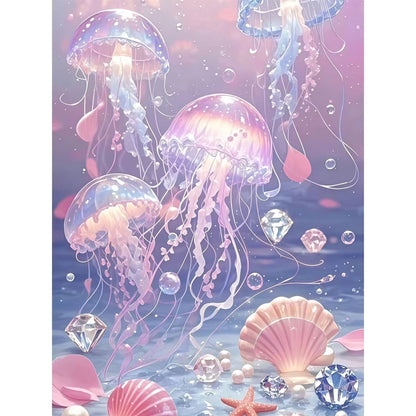 CSZPPQAF Diamond Painting for Adults-Jellyfish,Full Round Drill Diamond Art Kits, Relaxing Craft & Wall Decor