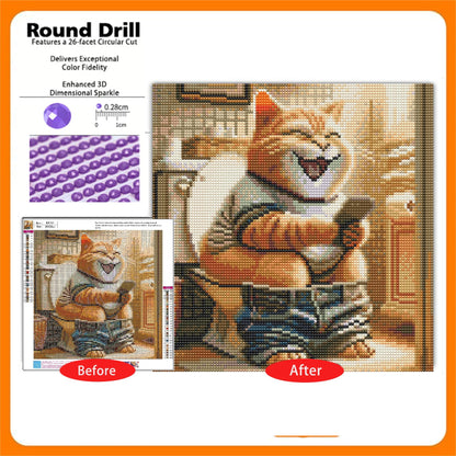 CSZPPQAF 5D DIY Diamond Art Kits for Adults Beginners,Cat Diamond Dots Art,Home Wall Decor 13.8x13.8inches.