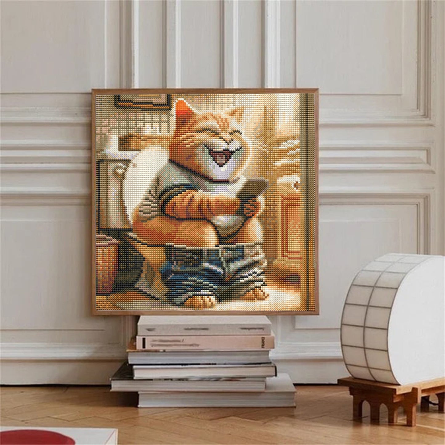 CSZPPQAF 5D DIY Diamond Art Kits for Adults Beginners,Cat Diamond Dots Art,Home Wall Decor 13.8x13.8inches.