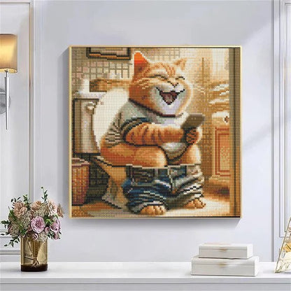 CSZPPQAF 5D DIY Diamond Art Kits for Adults Beginners,Cat Diamond Dots Art,Home Wall Decor 13.8x13.8inches.