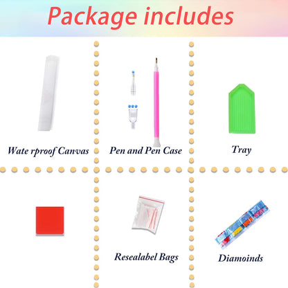 Mosaflare Flowers Diamond Painting Kits,Full Round Drill Diamond Art Kit for Adults,Home Wall and Relaxing Art Craft