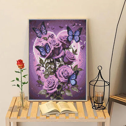 CSZPPQAF Butterfly Diamond Painting Kits,Full Round Drill Diamond Art,Craft for Adults,Home Wall 11.8×15.8 inch