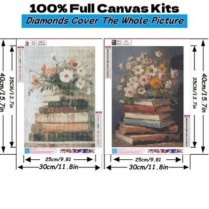 Mosaflare Diamond Art Painting Kits,2-Pack Book Art Craft Kits,Full Round Drill,Home Wall and Relaxing 12"×16"