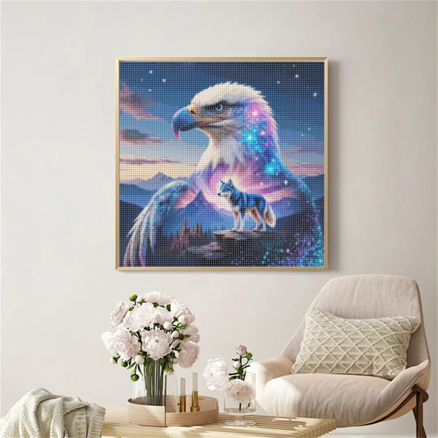 Mosaflare Diamond Art Painting Kits-Eagles,Art Craft Kits,Full Round Drill,Home Wall and Relaxing 14×14 inch