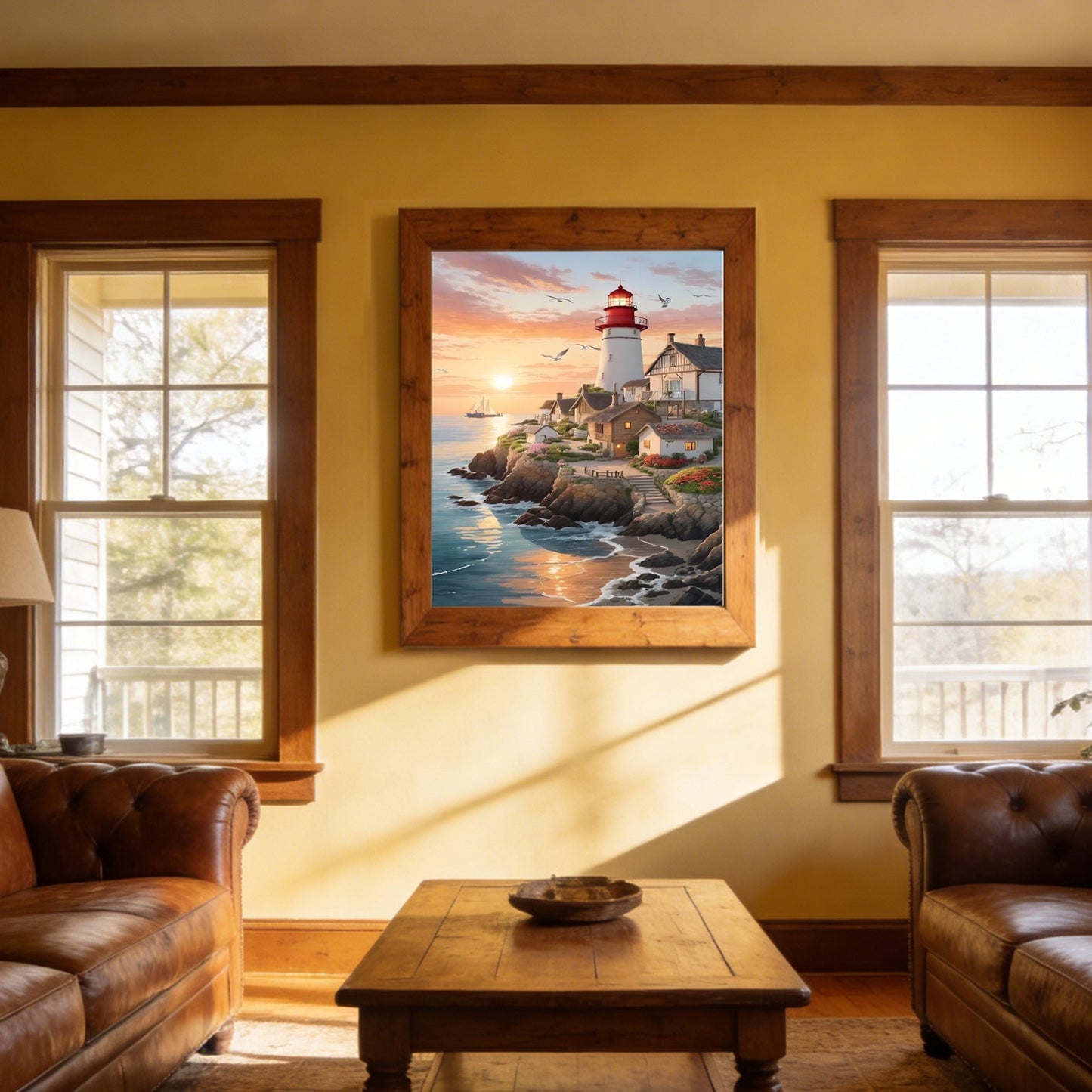 CSZPPQAF 5D DIY Diamond Art Kits for Adults Beginners,Sunset Lighthouse Full Drill Diamond Dots Gem Art,Home Wall Decor 11.8x15.8inches.