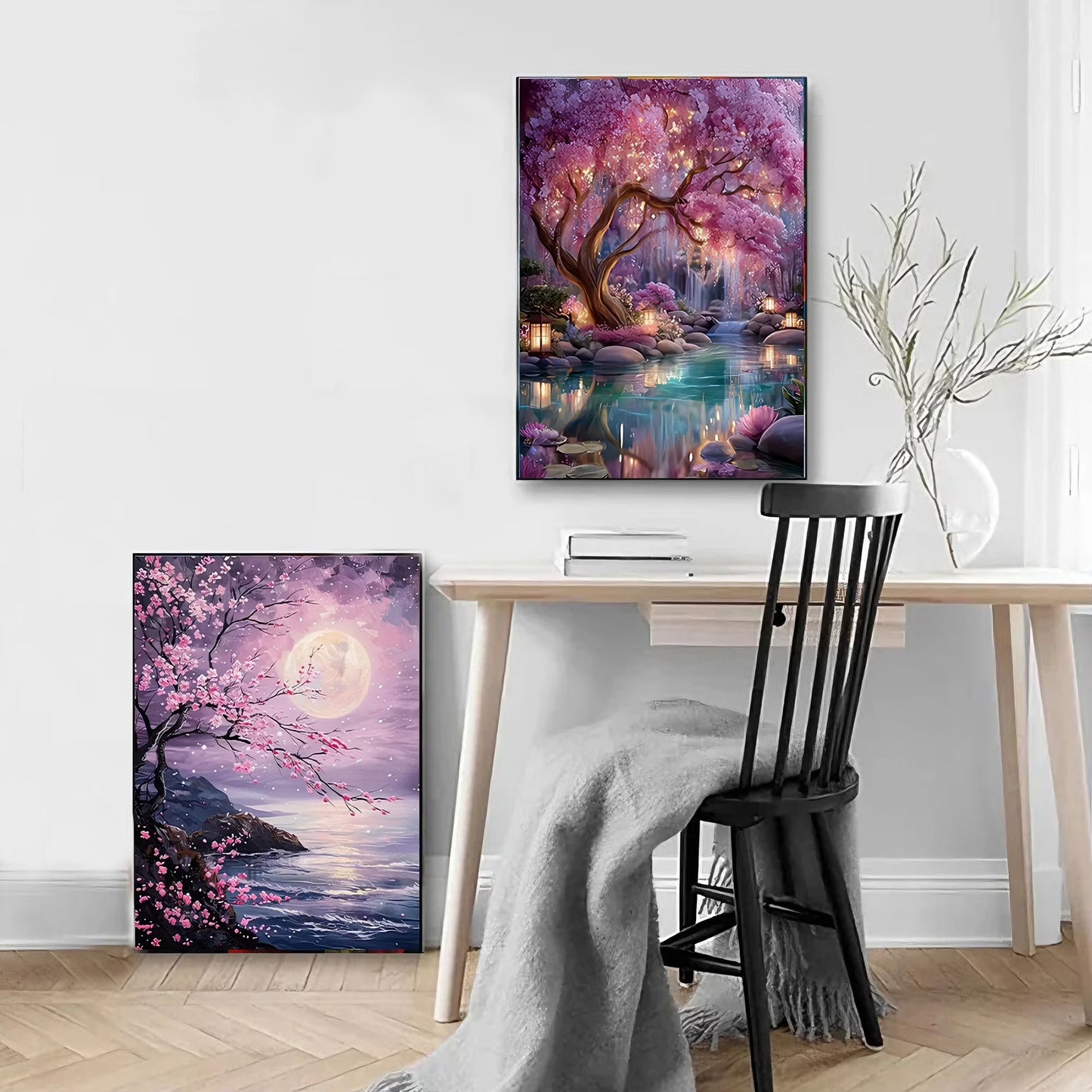 CSZPPQAF 2-Pack Tree Diamond Painting Kits for Adults - Full Round Drill, Textured Diamond Art for Home Wall Decor