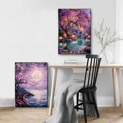 CSZPPQAF 2-Pack Tree Diamond Painting Kits for Adults - Full Round Drill, Textured Diamond Art for Home Wall Decor