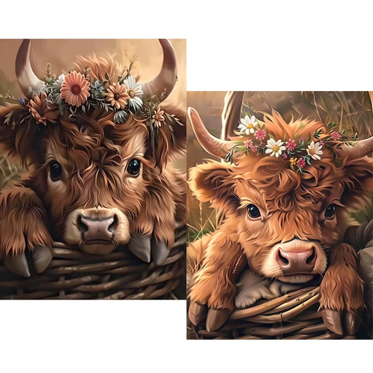 CSZPPQAF 2-Pack Yak Diamond Painting Kits for Adults - Full Round Drill, Textured Diamond Art for Home Wall Decor