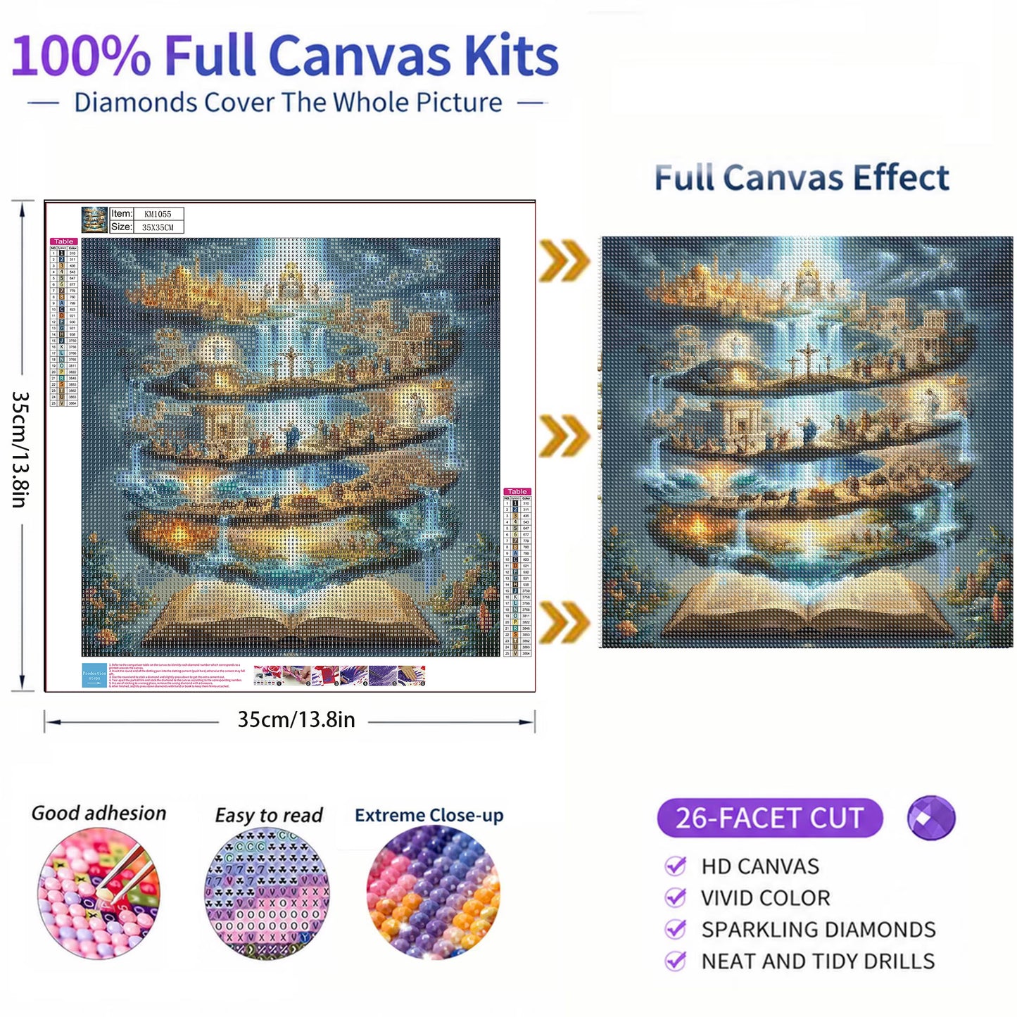 Mosaflare Jesus Diamond Art Painting Kits,Art Craft Kits,Full Round Drill,Home Wall and Relaxing 14×14 inch