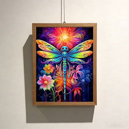 CSZPPQAF Diamond Art Kit,Dragonfly Diamond Painting Kits for Beginners,Full Round Drill,Home Wall 11.8"*15.8"