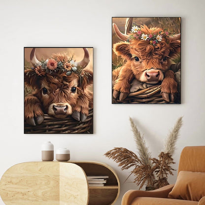 CSZPPQAF 2-Pack Yak Diamond Painting Kits for Adults - Full Round Drill, Textured Diamond Art for Home Wall Decor