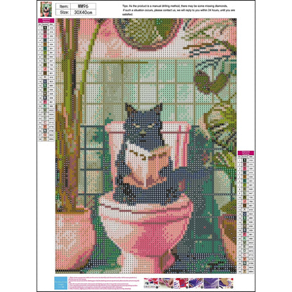 CSZPPQAF Diamond Art Painting Kits for Adults Cat DIY Full Round 5D Diamond Drill Kit 11.8" × 15.8"