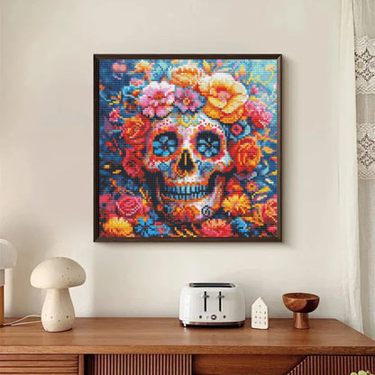 CSZPPQAF Skull Diamond Painting Kits for Adults, Full Drill Round Diamond Art Craft,13.8"×13.8"