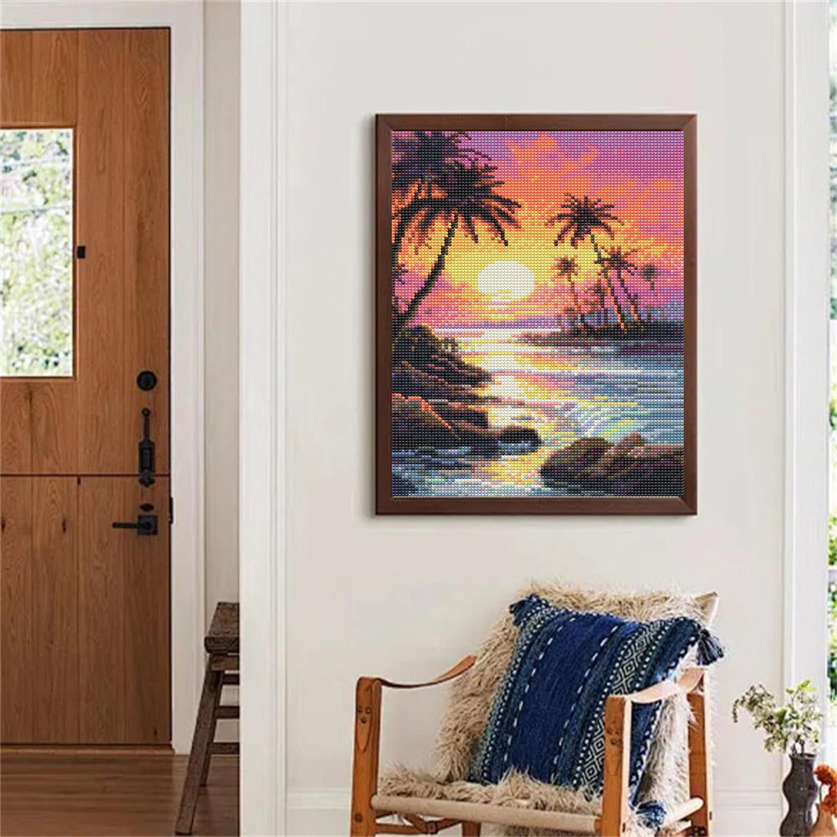 Mosaflare Beach Diamond Painting Kit,DIY Full Drill Waves Diamond Art,Stress Relief Craft Art and Home Decor 12"×16"