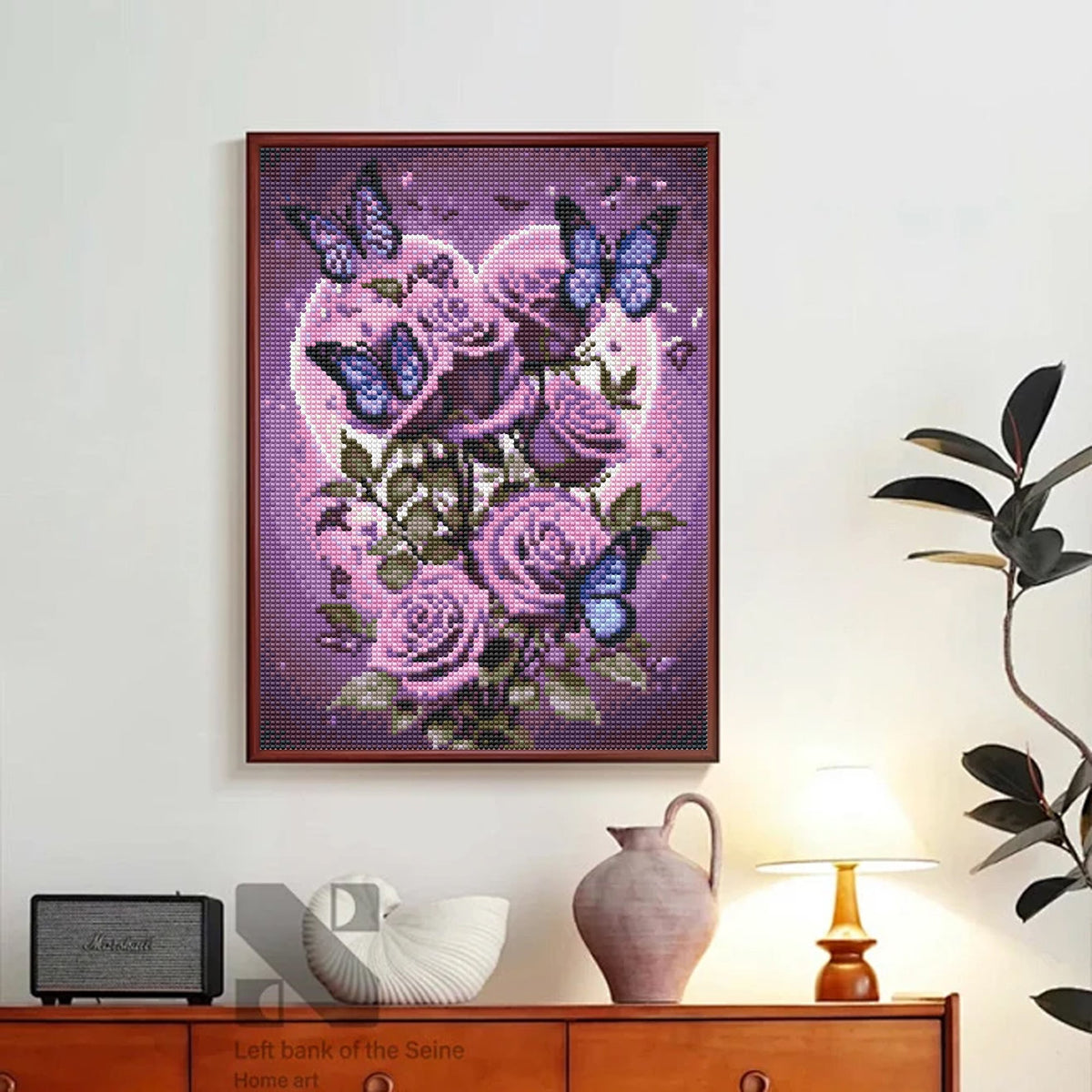 CSZPPQAF Butterfly Diamond Painting Kits,Full Round Drill Diamond Art,Craft for Adults,Home Wall 11.8×15.8 inch