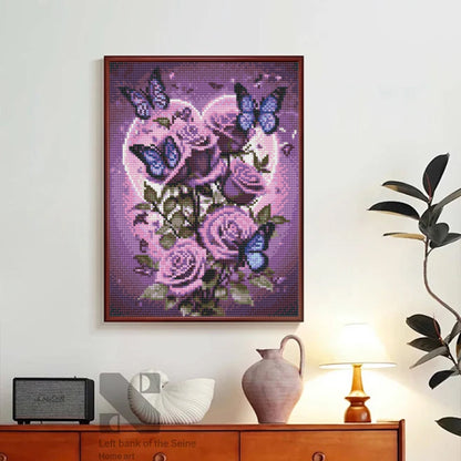 CSZPPQAF Butterfly Diamond Painting Kits,Full Round Drill Diamond Art,Craft for Adults,Home Wall 11.8×15.8 inch