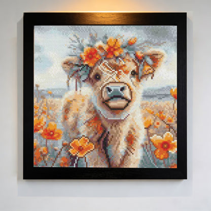 CSZPPQAF 5D DIY Diamond Art Kits for Adults Beginners,Highland Cow Diamond Dots Art,Home Wall Decor 13.8x13.8in.