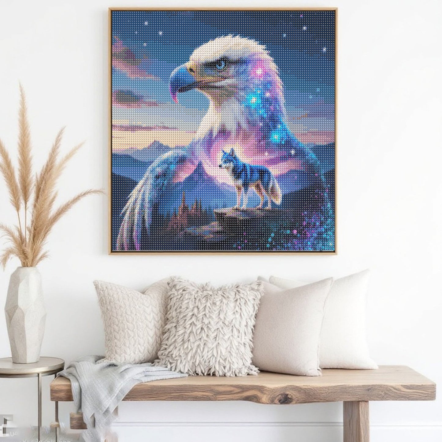 Mosaflare Diamond Art Painting Kits-Eagles,Art Craft Kits,Full Round Drill,Home Wall and Relaxing 14×14 inch
