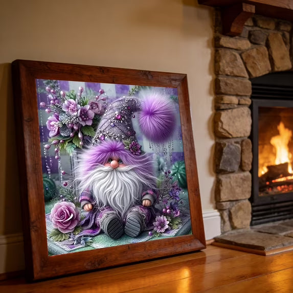 CSZPPQAF Diamond Art Kit,Gnome Diamond Painting Kits for Beginners,Full Round Drill,Home Wall 13.8"*13.8"