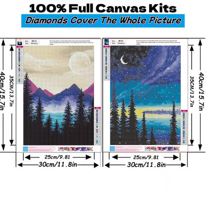 Mosaflare Sky Diamond Art Painting Kits,2-Pack Art Craft Kits,Full Round Drill,Home Wall and Relaxing 12"×16"