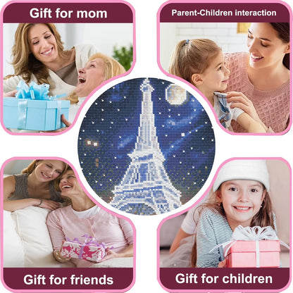 CSZPPQAF 5D Diamond Art for Adults Beginners-Tower,Full Round Drill Diamond Painting Kits, Relaxing Craft & Wall Decor