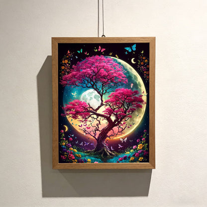CSZPPQAF Diamond Art Kit,Life Tree Diamond Painting Kits for Beginners,Full Round Drill,Home Wall 11.8"*15.8"