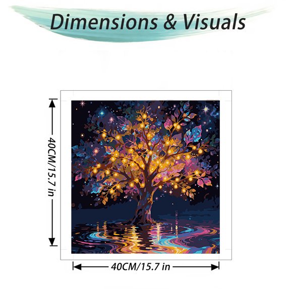 Mosaflare Paint by Numbers Kit for Beginners-Wisdom Tree,DIY Craft for Adults 16"x16" Canvas
