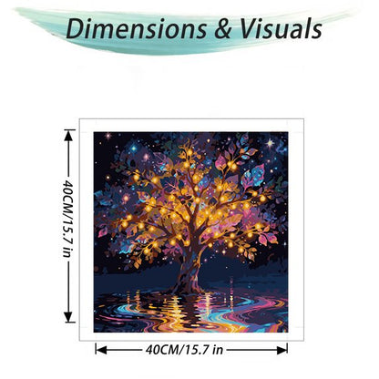 Mosaflare Paint by Numbers Kit for Beginners-Wisdom Tree,DIY Craft for Adults 16"x16" Canvas