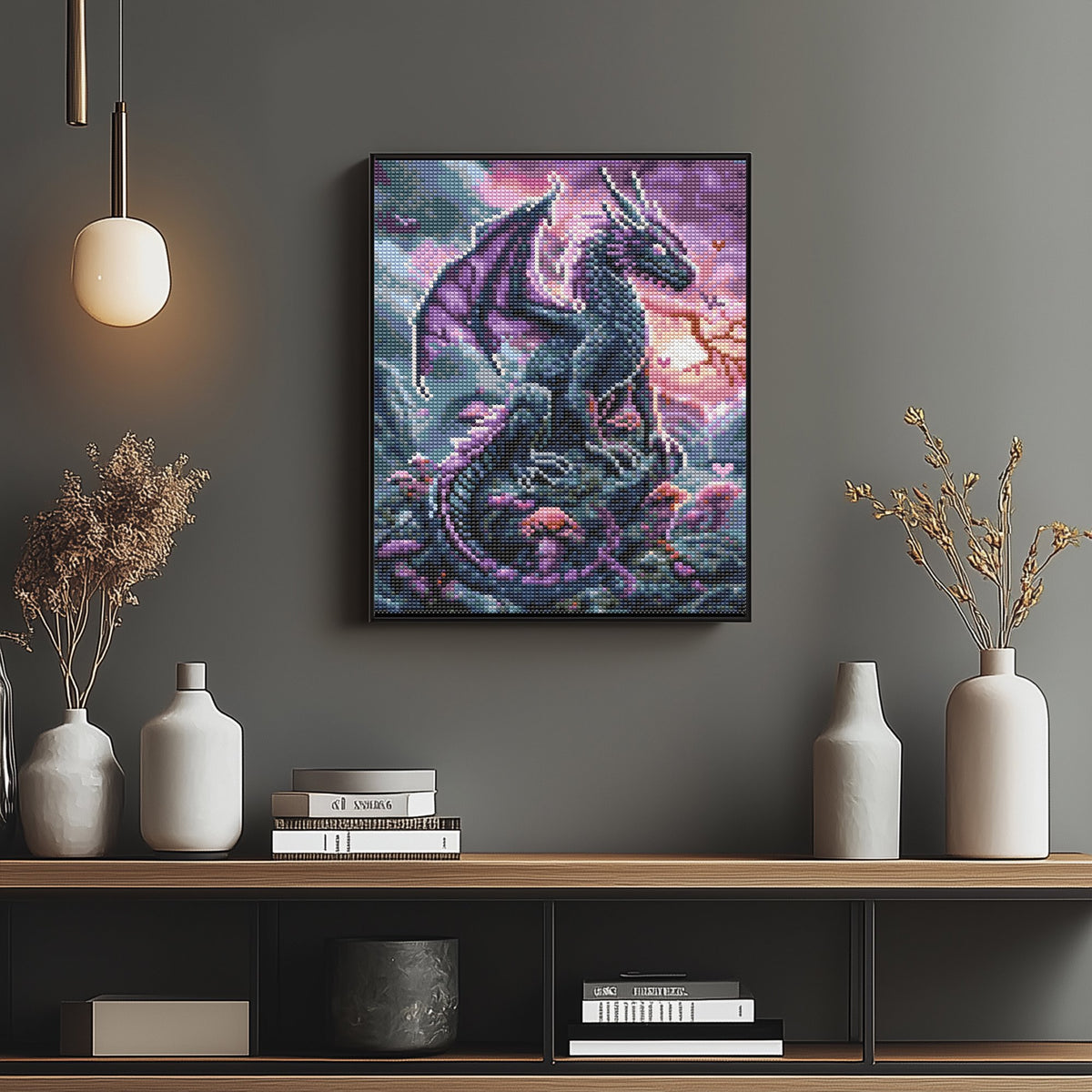 CSZPPQAF Dragon Diamond Painting Kits for Adults, Full Drill Round Diamond Art Craft,11.8"×15.8"