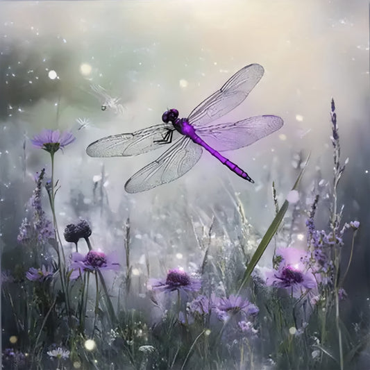CSZPPQAF Diamond Painting Kits-Dragonfly Craft Art ,Full Round Drill Diamond Art,Home Wall Decor 13.8"×13.8"