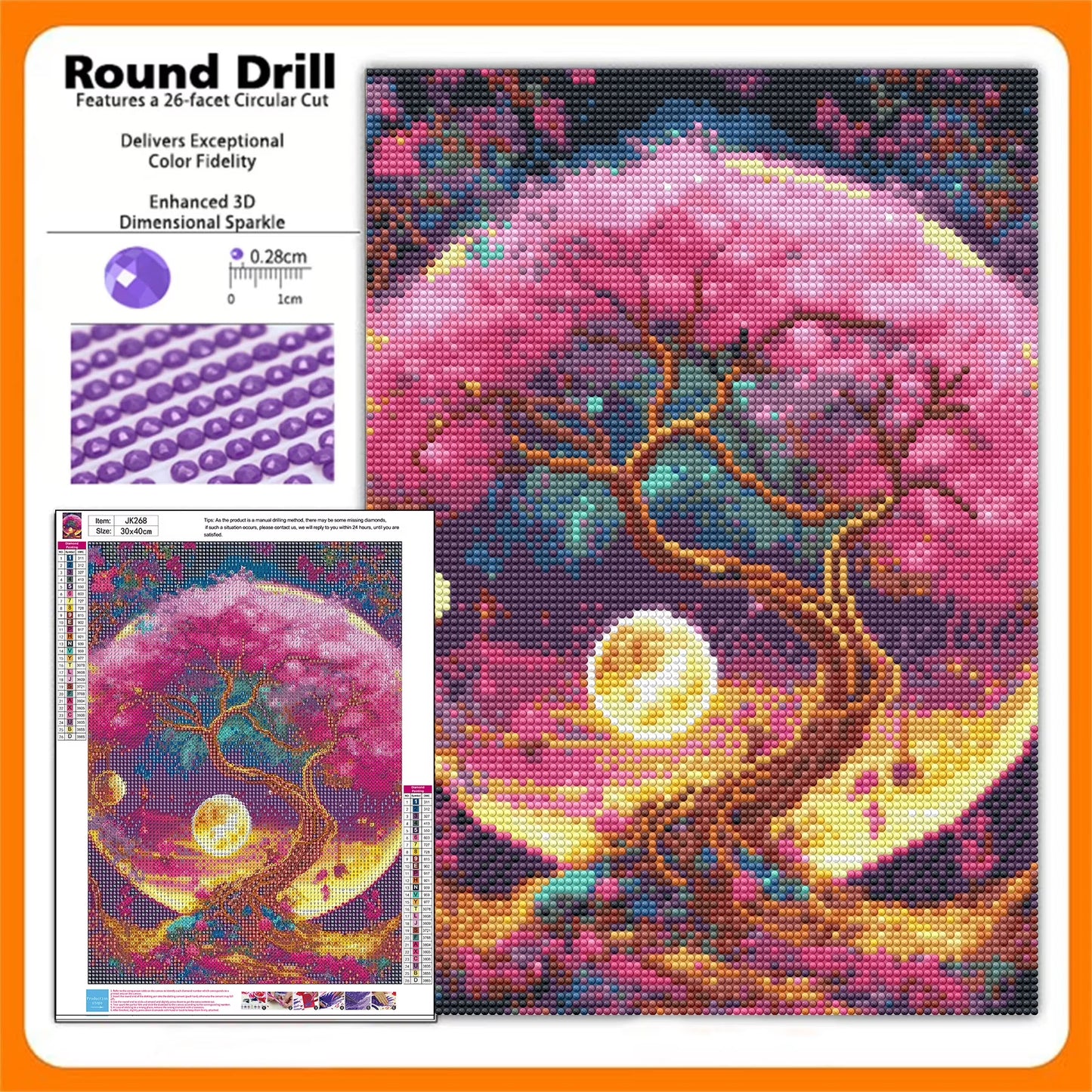 CSZPPQAF Diamond Painting Kits for Beginners-Lucky Tree,Full Round Drill Diamond Art kits,Relaxing Craft & Home Wall Decor