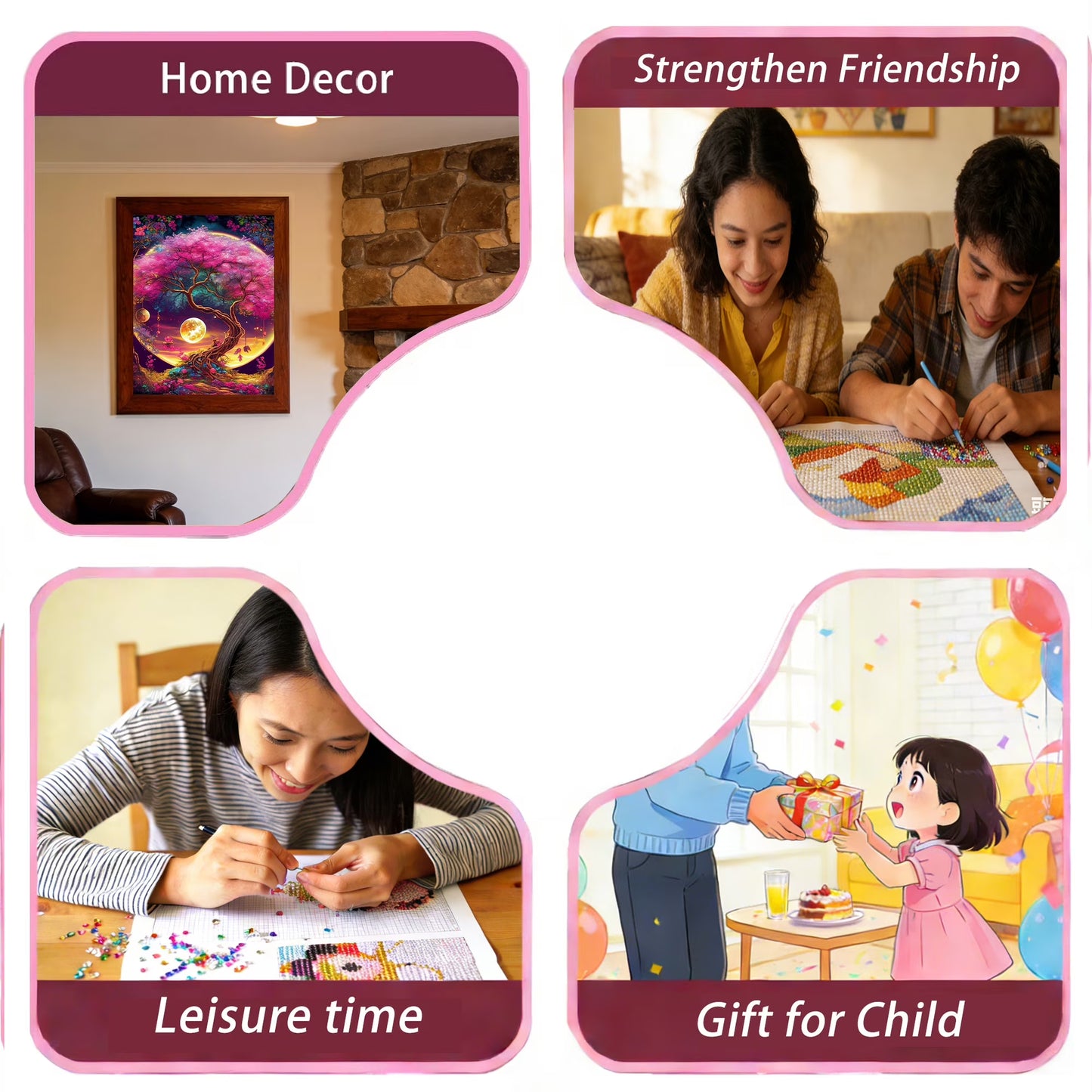 CSZPPQAF Diamond Painting Kits for Beginners-Lucky Tree,Full Round Drill Diamond Art kits,Relaxing Craft & Home Wall Decor