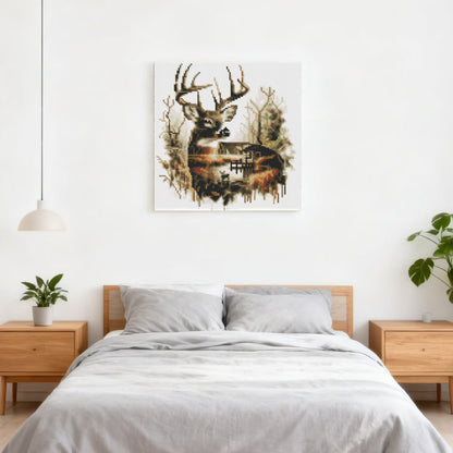 CSZPPQAF Diamond Painting Kits for Adults Unisex,13.8×13.8 in Moose Lodge 5D DIY Diamond Art Kit for Home Wall Decor