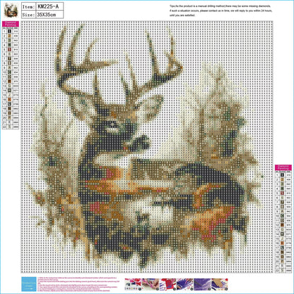 CSZPPQAF Diamond Painting Kits for Adults Unisex,13.8×13.8 in Moose Lodge 5D DIY Diamond Art Kit for Home Wall Decor