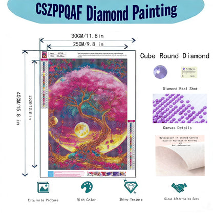 CSZPPQAF Diamond Painting Kits for Beginners-Lucky Tree,Full Round Drill Diamond Art kits,Relaxing Craft & Home Wall Decor