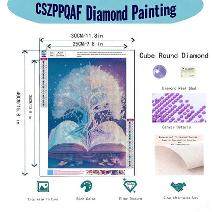 CSZPPQAF Diamond Painting Kits for Adults-Wisdom Tree,Full Round Drill Diamond Art kits, Relaxing Craft & Home Wall Decor