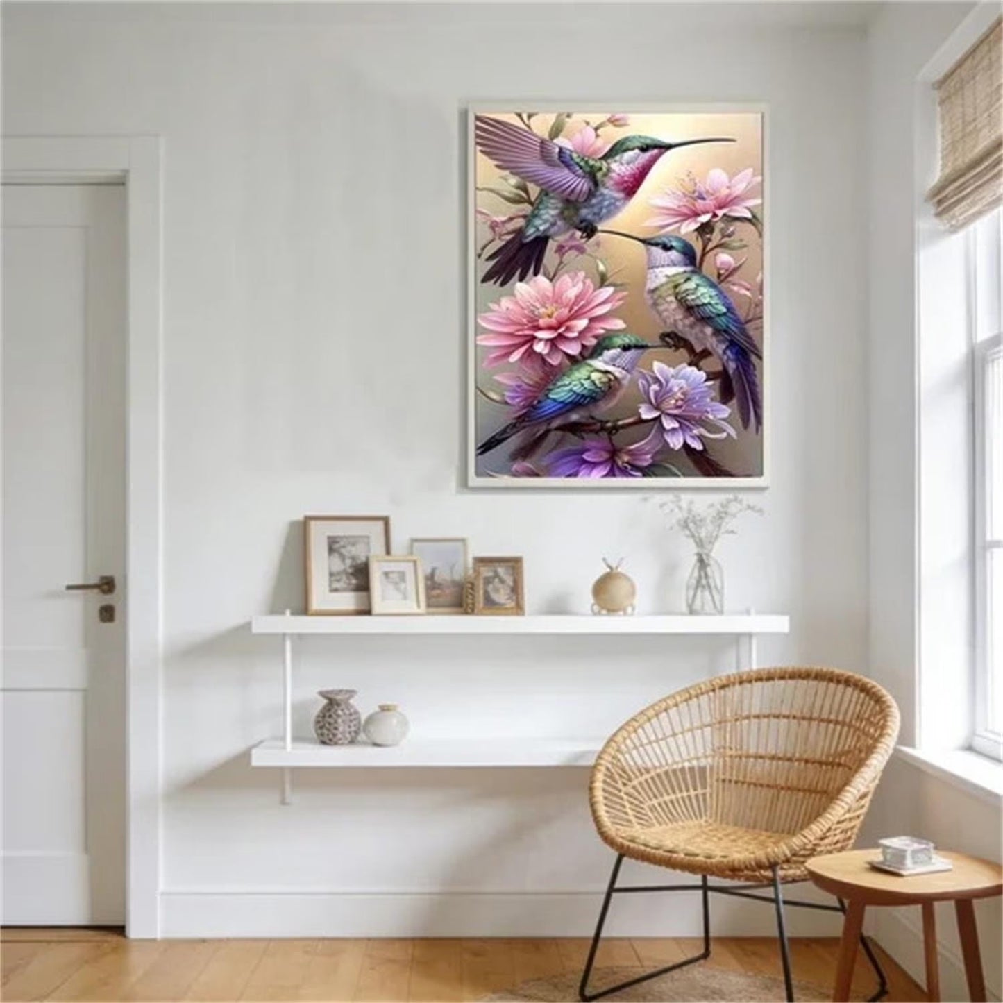 CSZPPQAF 5D Diamond Art for Adults Beginners-Hummingbird,Full Round Drill Diamond Painting Kits, Relaxing Craft & Wall Decor