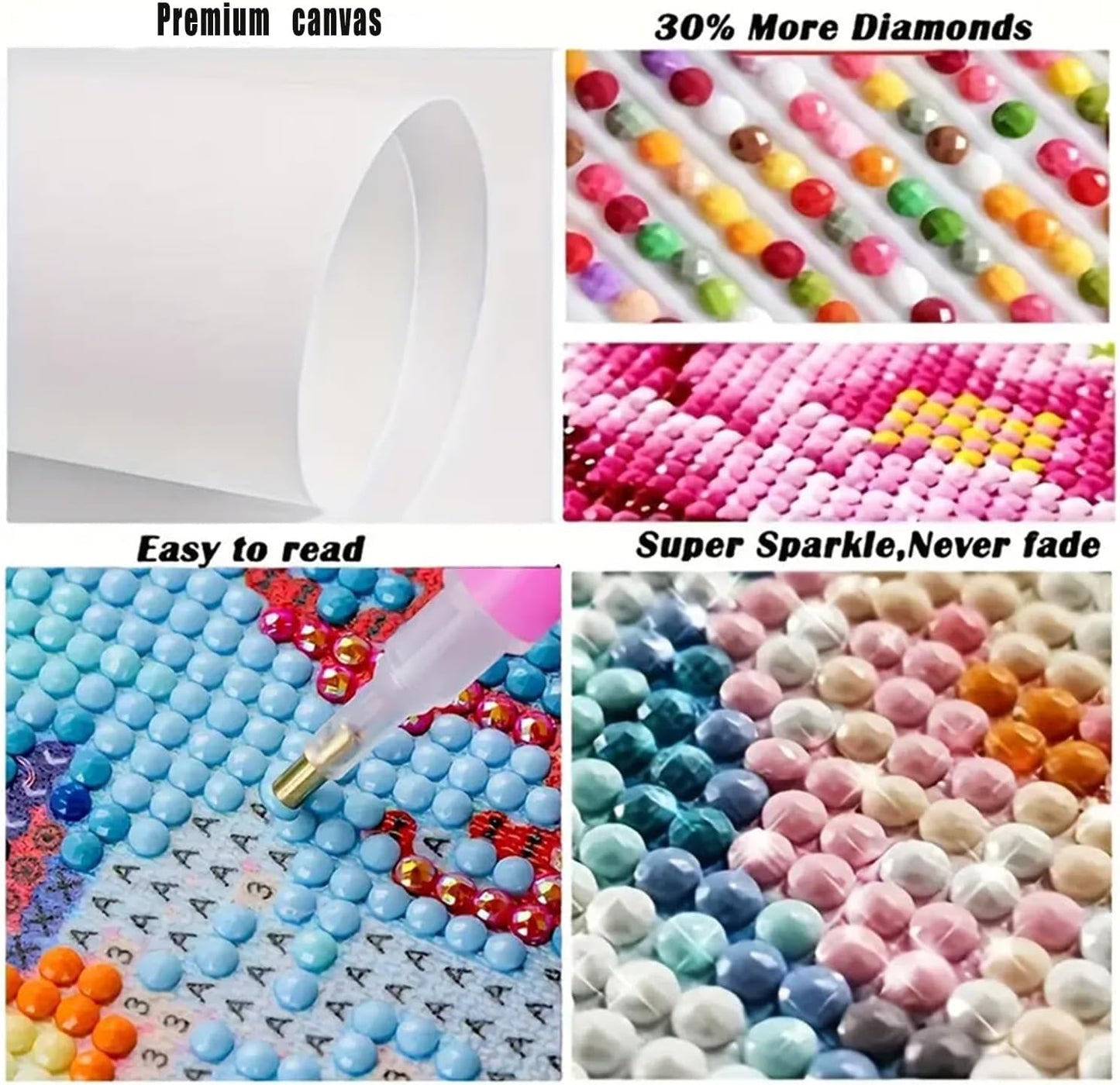 BYGFHLYW Diamond Art Painting Kits for Adults, Sea of Flowers 5D Diamond Painting Dots Art Kits for Adults Beginner, Flowers DIY Full Round Gem Crystal Art Paint by Diamond, Home Wall Decor 12x 16 in