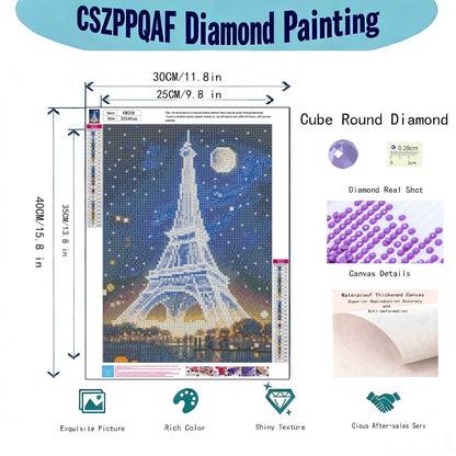 CSZPPQAF 5D Diamond Art for Adults Beginners-Tower,Full Round Drill Diamond Painting Kits, Relaxing Craft & Wall Decor