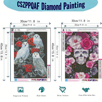 CSZPPQAF 2-Pack Diamond Painting Kits-Gothic style Art Craft,Full Round Dril Diamond Art,11.8"×15.8"
