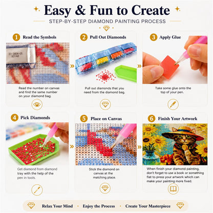 Mosaflare Summer Diamond Painting Kit,DIY Full Drill Beach Diamond Art,Stress Relief Craft Art and Home Decor 14"×14"