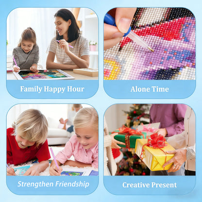 Mosaflare Diamond Art Painting Kits,2-Pack Book Art Craft Kits,Full Round Drill,Home Wall and Relaxing 12"*16"