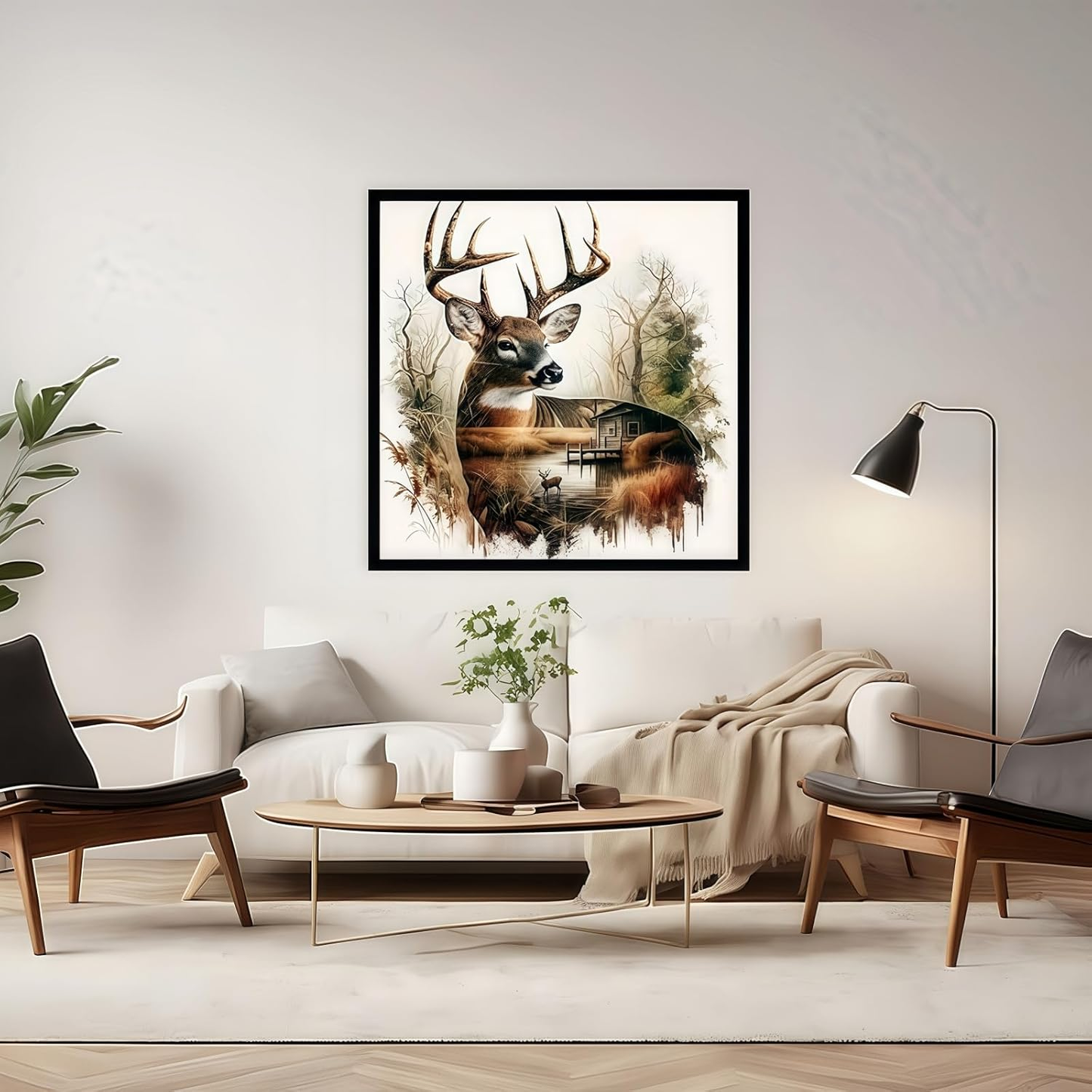 JYXSJYYD 5D DIY Deer Diamond Art Kits for Adults,Diamond Paintings Kits for Beginners,Paint By Diamonds Dot Full Drill Gem Art Crafts,Home Wall Decoration 13.8x13.8 Inches.