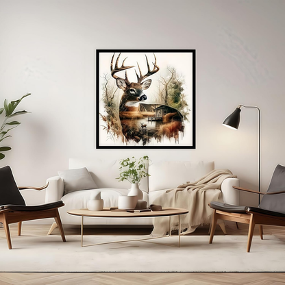 JYXSJYYD 5D DIY Deer Diamond Art Kits for Adults,Diamond Paintings Kits for Beginners,Paint By Diamonds Dot Full Drill Gem Art Crafts,Home Wall Decoration 13.8x13.8 Inches.