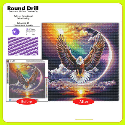 CSZPPQAF Diamond Art Painting Kits for Adults Eagle DIY Full Round 5D Diamond Drill Kit 13.8" × 13.8"