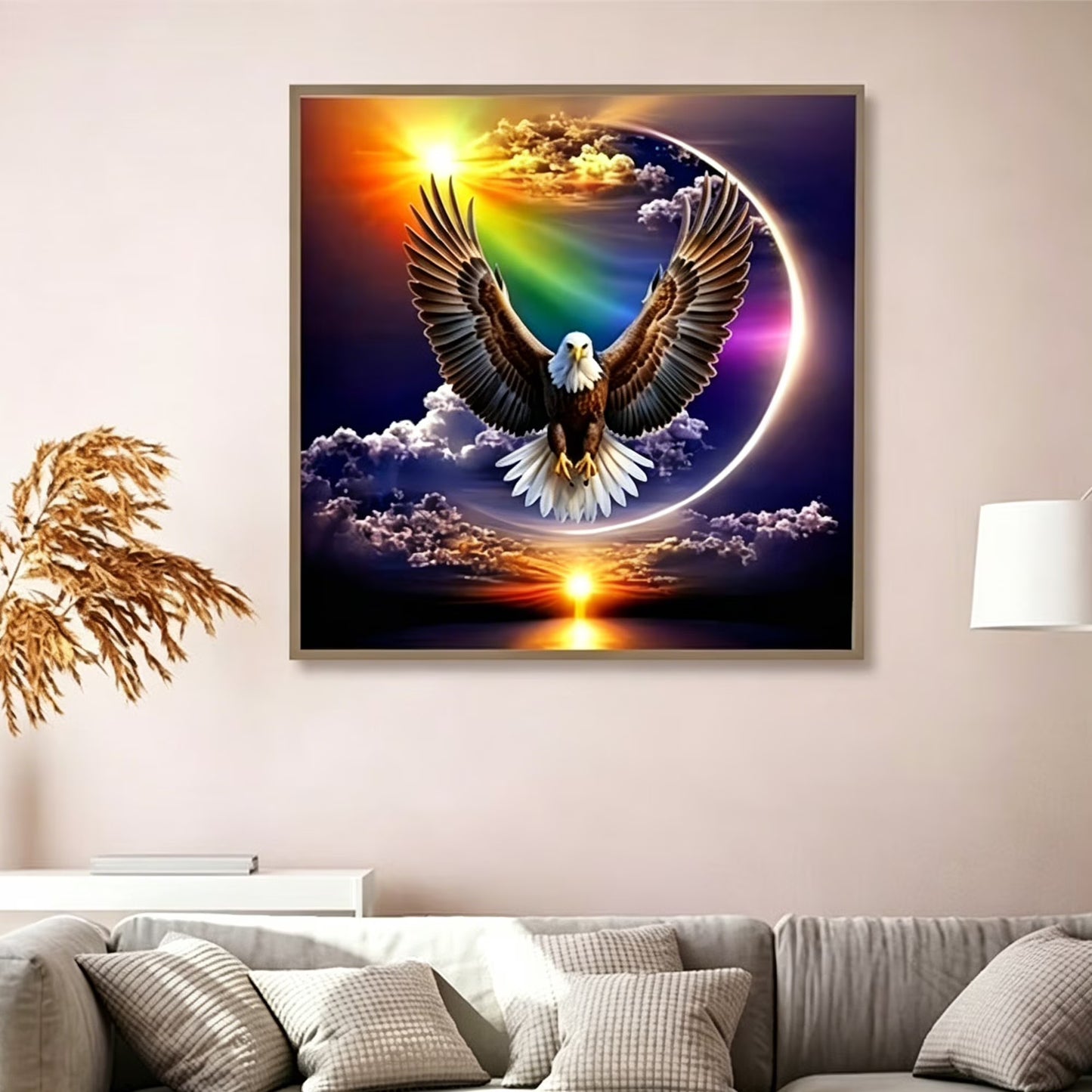 CSZPPQAF Diamond Art Painting Kits for Adults Eagle DIY Full Round 5D Diamond Drill Kit 13.8" × 13.8"