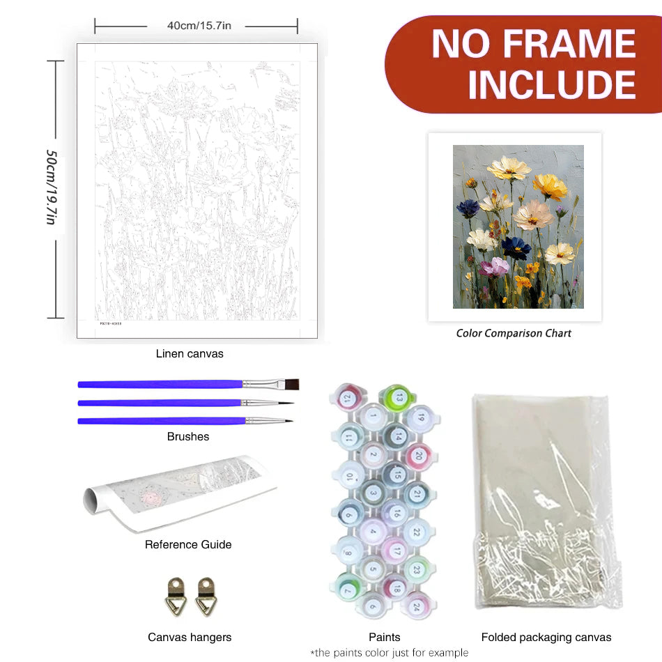 Mosaflare Paint by Numbers Kits for Adults,DIY Flower Art Craft Oil Painting Set,Home Wall Decor 16"×20"