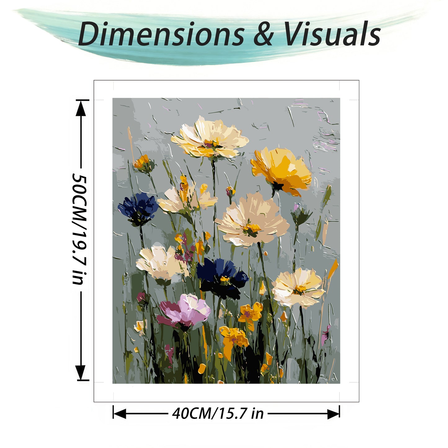 Mosaflare Paint by Numbers Kits for Adults,DIY Flower Art Craft Oil Painting Set,Home Wall Decor 16"×20"